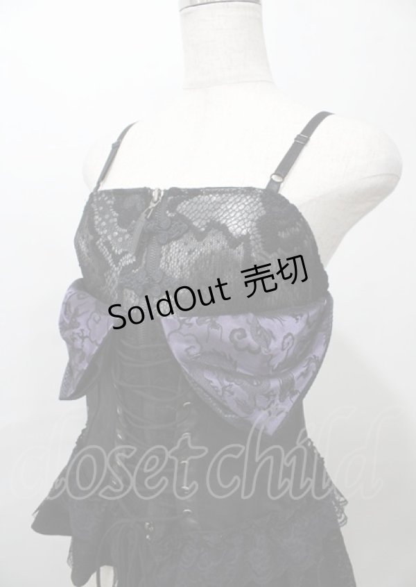 画像3: Qutie Frash / アシンメトリーコルセットビスチェ  黒 Y-25-07-25-095-QU-TO-SZ-ZY (3)