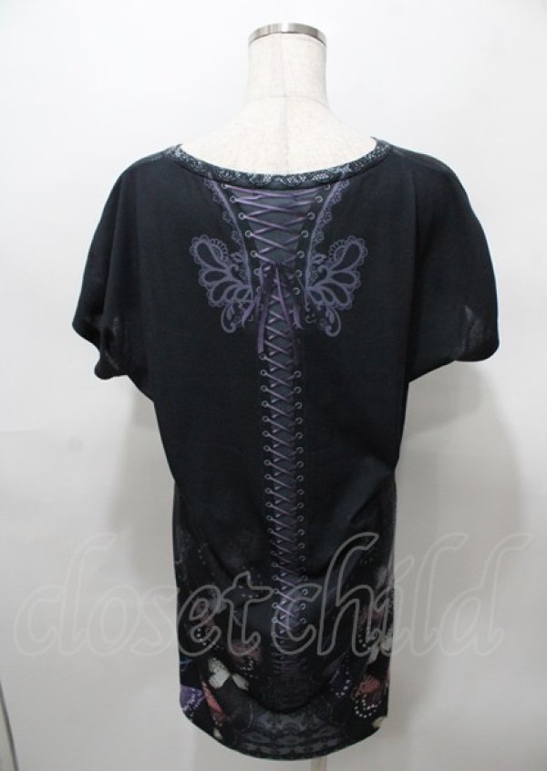 画像2: abilletage / バタフライシャツワンピース  黒 Y-25-07-25-097-GO-OP-SZ-ZT166 (2)