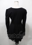 画像2: PUNK RAVE / Asymmetric Pointed Hem Flare Sleeves Gothic Dress M-L 黒 Y-25-07-25-100-PU-OP-SZ-ZY (2)