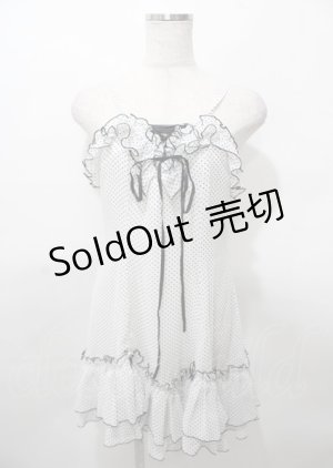 画像: EXCENTRIQUE / シフォン水玉ワンピース  白 Y-25-07-25-105-EL-OP-SZ-ZY