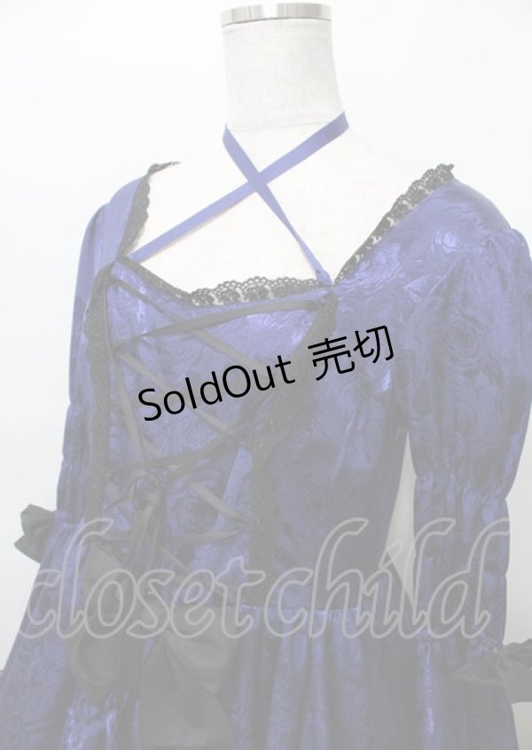 画像3: ATELIER PIERROT / フィッシュテールジャガードドレス  ブルー Y-25-07-25-108-EL-OP-SZ-ZY (3)