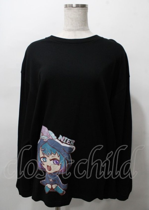 画像1: NieR Clothing / 擬人化ONE君トレーナー  黒 Y-25-07-25-014-PU-TS-0-ZY (1)