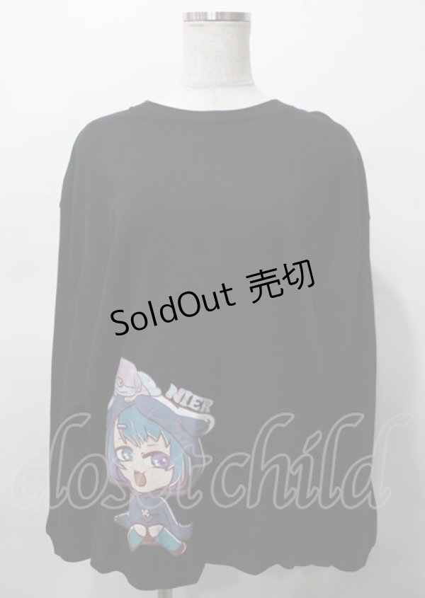 画像1: NieR Clothing / 擬人化ONE君トレーナー  黒 Y-25-07-25-014-PU-TS-0-ZY (1)