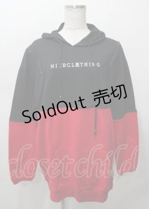 画像: NieR Clothing / 肩ZIPデザインパーカー  黒ｘ赤 Y-25-07-25-015-PU-TO-0-ZY