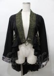 画像1: Qutie Frash / 着物ロングカーデ  黒×緑 Y-25-07-25-115-QU-JA-SZ-ZY (1)