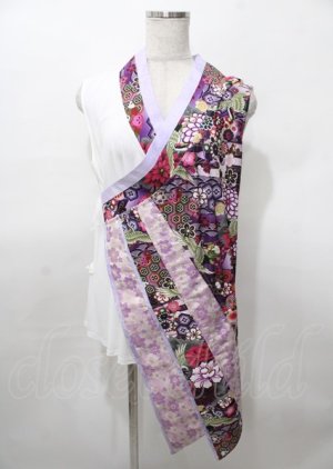 画像: Qutie Frash / 着物インナーチュニック  白×パープル Y-25-07-25-120-QU-TO-SZ-ZY