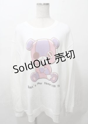 画像: NieR Clothing / ちゃむちゃむスウェット  白 Y-25-07-25-018-PU-BL-AS-ZY