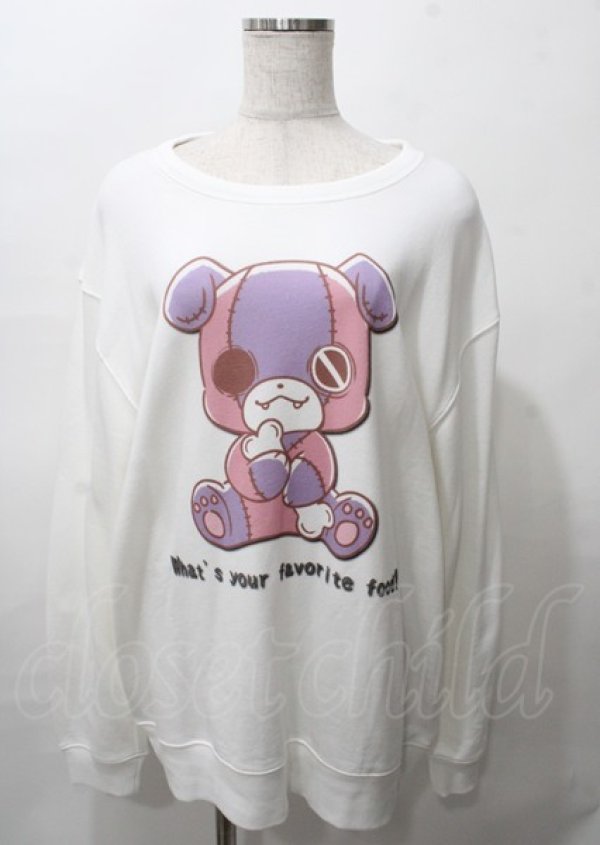 画像1: NieR Clothing / ちゃむちゃむスウェット  白 Y-25-07-25-019-PU-BL-AS-ZY (1)