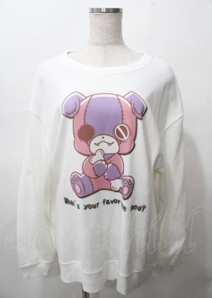 画像: NieR Clothing / ちゃむちゃむスウェット  白 Y-25-07-25-021-PU-BL-AS-ZY