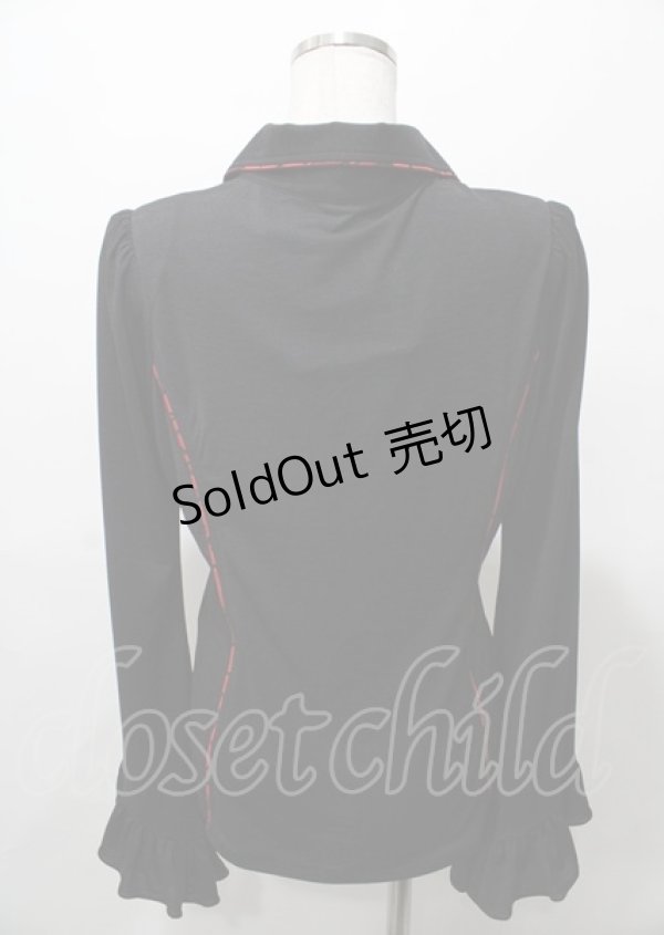 画像2: Qutie Frash / チャイナブラウス  黒×赤 Y-25-07-25-035-QU-BL-SZ-ZY (2)