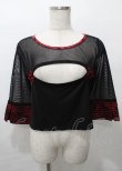 画像1: Qutie Frash / チャイナメッシュカットソー  黒×赤 Y-25-07-25-036-QU-TO-SZ-ZY (1)