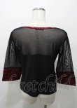 画像2: Qutie Frash / チャイナメッシュカットソー  黒×赤 Y-25-07-25-036-QU-TO-SZ-ZY (2)