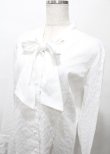 画像3: MIHO MATSUDA / ボウタインスタンドカラーブラウス L ホワイト Y-25-07-25-043-GO-BL-SZ-ZY (3)