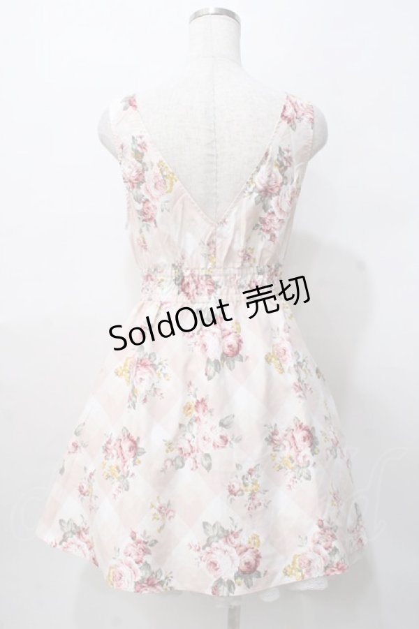 画像3: Lizmelo / チェック×バラ柄スカラップジャンスカ S ピンク Y-25-07-27-025-LO-OP-SZ-ZI (3)