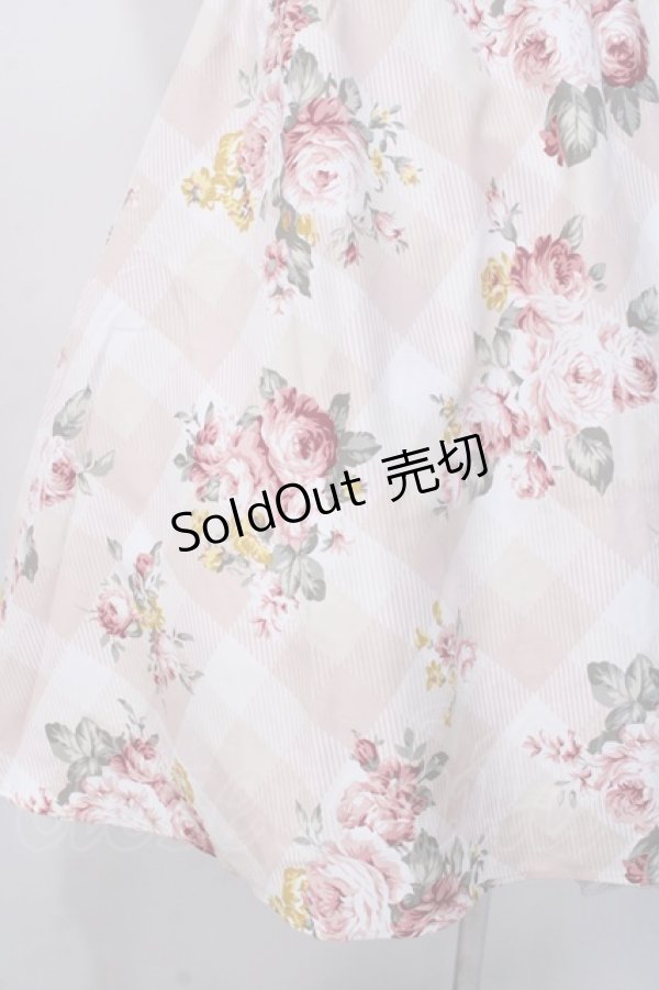 画像4: Lizmelo / チェック×バラ柄スカラップジャンスカ S ピンク Y-25-07-27-025-LO-OP-SZ-ZI (4)