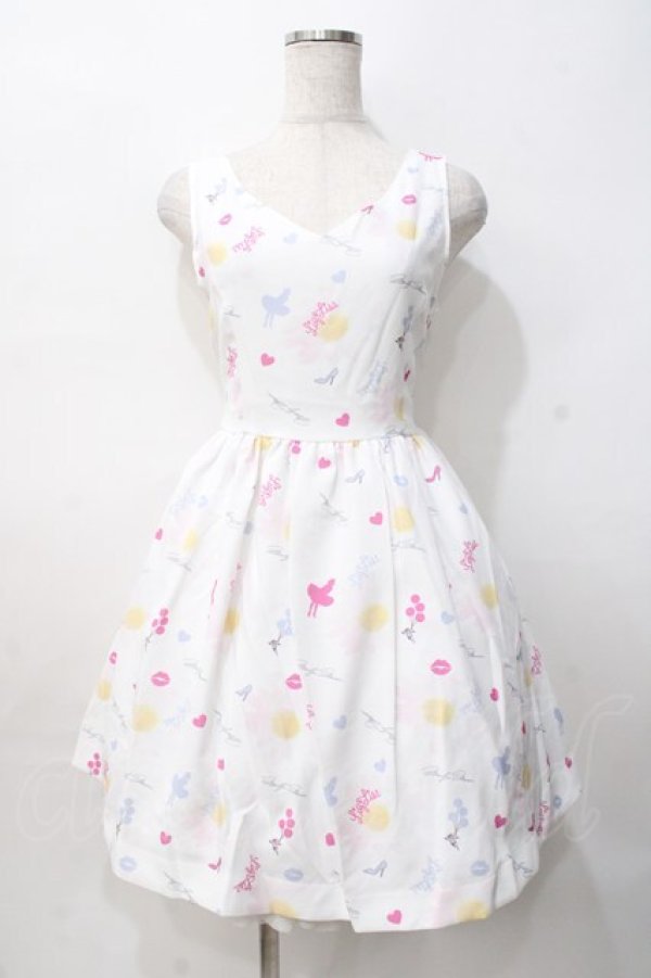 画像1: LIZ LISA / シルエット柄ワンピース 0 白 Y-25-07-27-028-LO-OP-SZ-ZI (1)