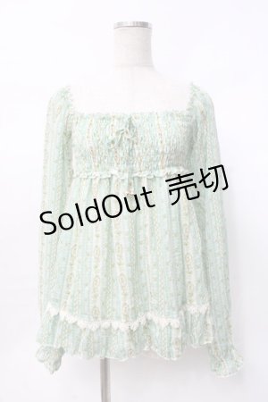 画像: LIZ LISA / 花柄シフォンオフショルトップス 0 ミント Y-25-07-27-005-LO-TO-SZ-ZY