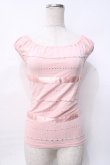 画像1: LIZ LISA BLONDO / ストーン配列オフショルトップス 0 ピンク Y-25-07-27-008-LO-TO-SZ-ZI (1)