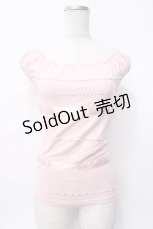 画像: LIZ LISA BLONDO / ストーン配列オフショルトップス 0 ピンク Y-25-07-27-008-LO-TO-SZ-ZI