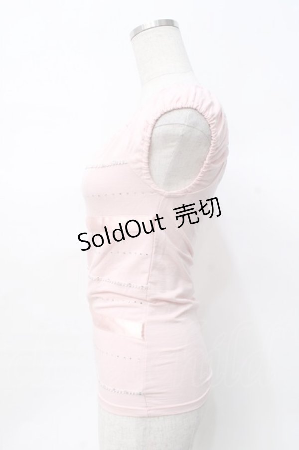 画像2: LIZ LISA BLONDO / ストーン配列オフショルトップス 0 ピンク Y-25-07-27-008-LO-TO-SZ-ZI (2)