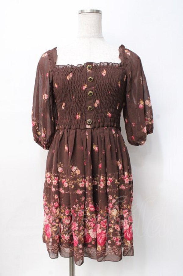 画像1: LIZ LISA / フラワーシフォンチュニック 0 ブラウン Y-25-07-27-010-LO-OP-SZ-ZH (1)