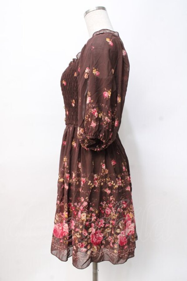 画像2: LIZ LISA / フラワーシフォンチュニック 0 ブラウン Y-25-07-27-010-LO-OP-SZ-ZH (2)