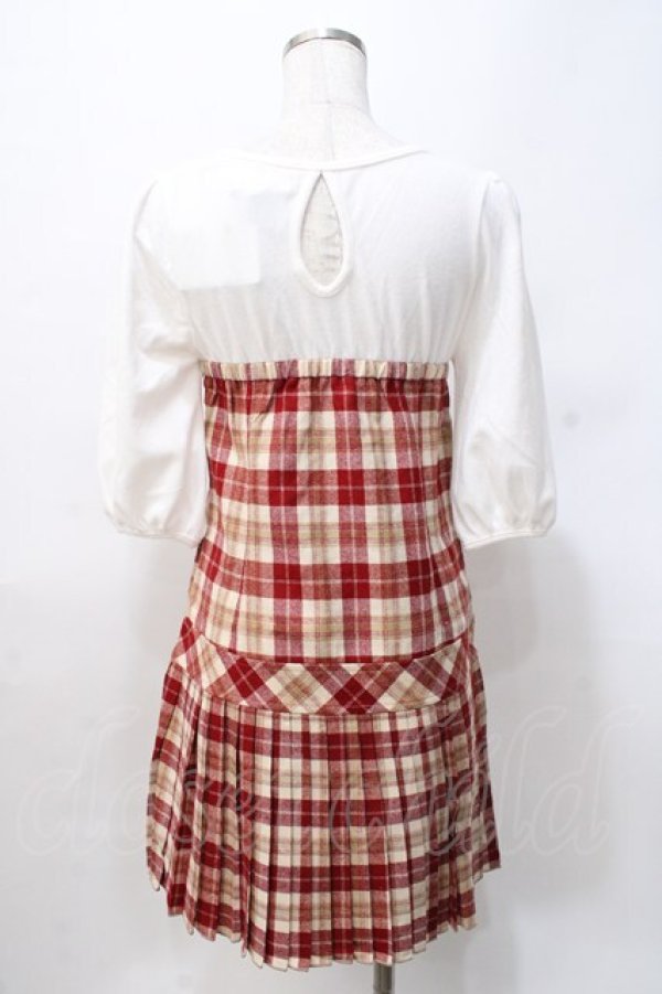 画像3: LIZ LISA / チェック柄プリーツカットワンピース 0 アカ×ベージュ Y-25-07-27-011-LO-OP-SZ-ZI (3)
