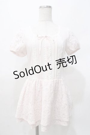 画像: LIZ LISA / レース切り替えカットチュニック 0 ピンク Y-25-07-27-013-LO-TO-SZ-ZY