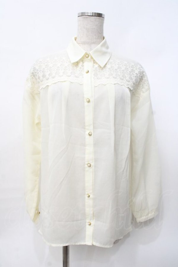 画像1: LIZ LISA / レース切替ブラウス  生成り Y-25-07-27-002-LO-BL-SZ-ZT017 (1)