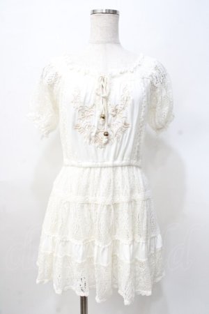 画像: LIZ LISA / フロント刺繍入り総レースワンピース 0 アイボリー Y-25-07-27-018-LO-OP-SZ-ZY