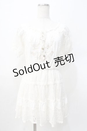 画像: LIZ LISA / フロント刺繍入り総レースワンピース 0 アイボリー Y-25-07-27-018-LO-OP-SZ-ZH