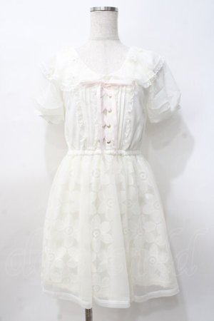 画像: LIZ LISA / お花刺繍チュール重ねワンピース 0 オフ白 Y-25-07-27-020-LO-OP-SZ-ZY