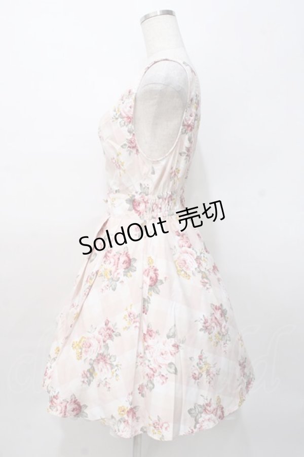 画像2: Lizmelo / チェック×バラ柄スカラップジャンスカ S ピンク Y-25-07-27-025-LO-OP-SZ-ZI (2)