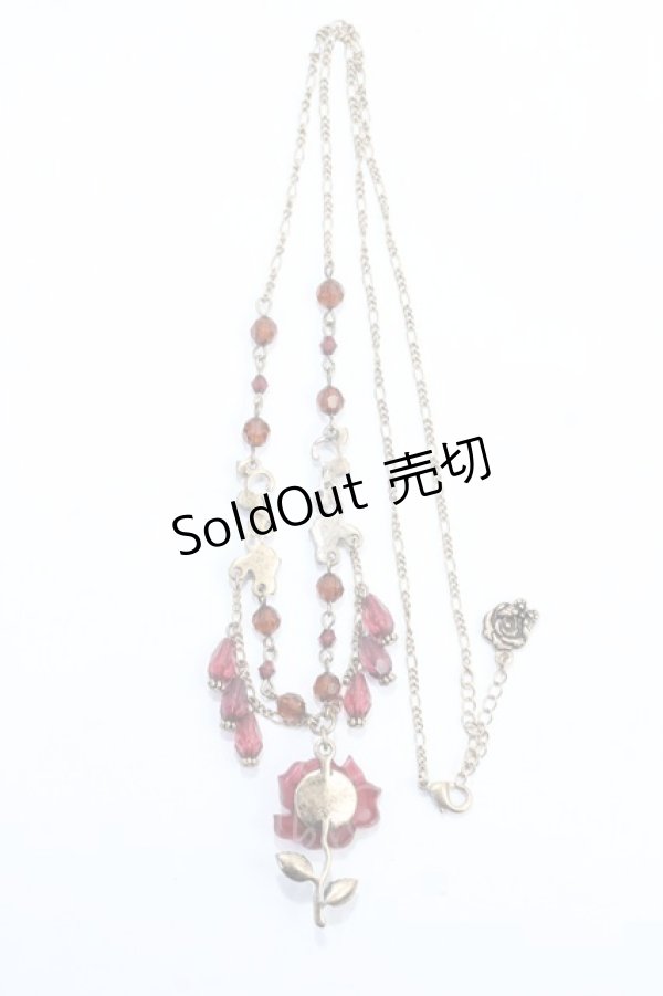 画像3: axes femme / ローズモチーフネックレス  レッド Y-25-07-29-004-AX-AC-SZ-ZY (3)
