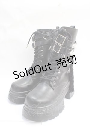 画像: axes femme POETIQUE / チャイナ釦タンクソールブーツ L 黒 Y-25-07-29-038-AX-SH-SZ-ZY