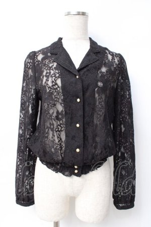 画像: axes femme / 花レースシャツ M 黒 Y-25-07-29-045-AX-BL-SZ-ZY