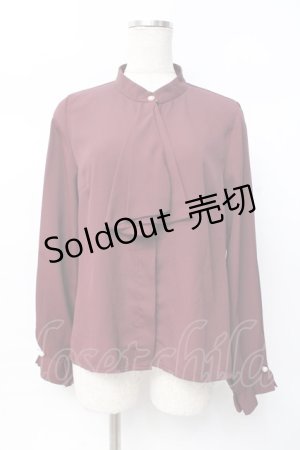 画像: axes femme / プチハイネックブラウス M ワイン Y-25-07-29-047-AX-BL-SZ-ZY