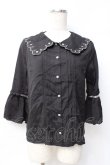 画像1: axes femme POETIQUE / トランプ刺繍スカラップ襟ブラウス M 黒 Y-25-07-29-051-AX-BL-SZ-ZT014 (1)