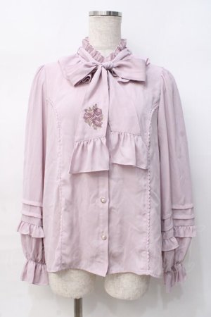 画像: axes femme kawaii / クラシックローズ刺繍ブラウス M ピンク Y-25-07-29-052-AX-BL-SZ-ZY