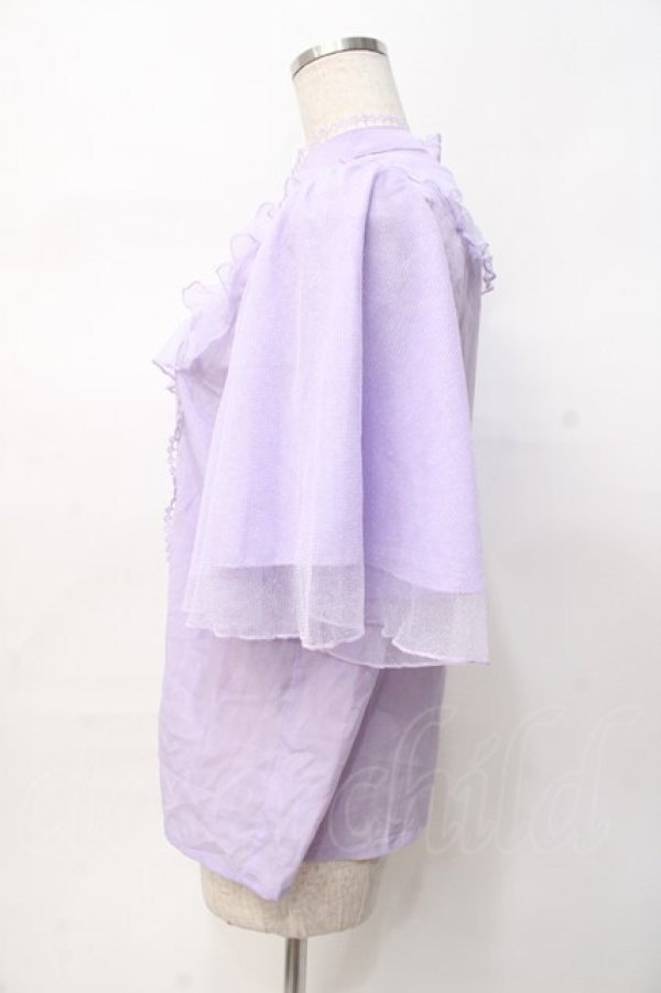 axes femme kawaii / チュールフリルブラウス M ラベンダー Y-25