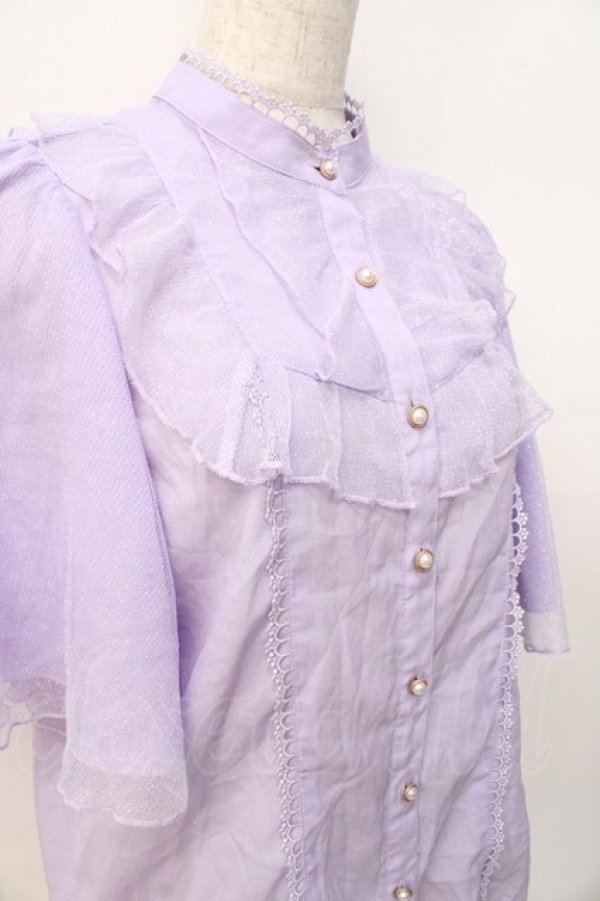 画像4: axes femme kawaii / チュールフリルブラウス M ラベンダー Y-25-07-29-054-AX-BL-SZ-ZH (4)