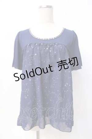 画像: axes femme / 星座柄シフォンプルオーバー M 紺 Y-25-07-29-056-AX-TO-SZ-ZT300