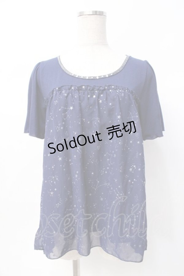 画像1: axes femme / 星座柄シフォンプルオーバー M 紺 Y-25-07-29-056-AX-TO-SZ-ZT300 (1)