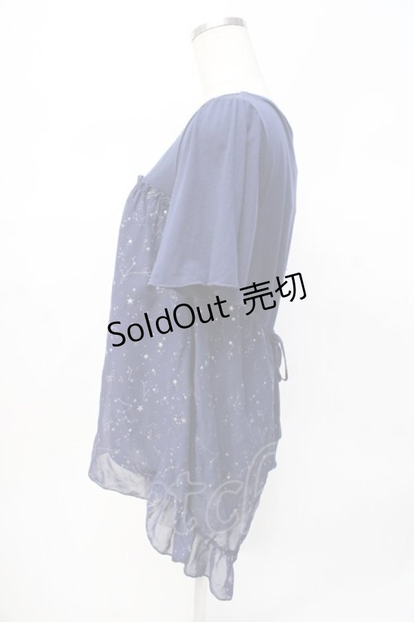 画像2: axes femme / 星座柄シフォンプルオーバー M 紺 Y-25-07-29-056-AX-TO-SZ-ZT300 (2)