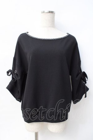 画像: axes femme / 袖リボントップス M 黒 Y-25-07-29-065-AX-TO-SZ-ZY