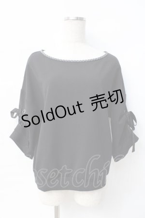 画像: axes femme / 袖リボントップス M 黒 Y-25-07-29-065-AX-TO-SZ-ZY