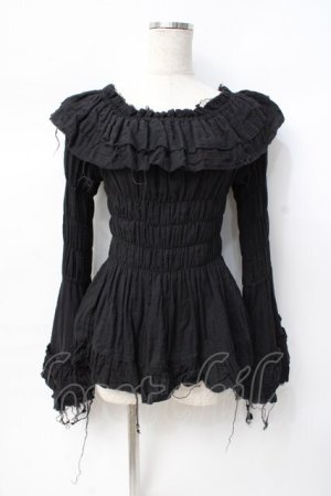 画像: ATELIER PIERROT / Decay Gauze Blouse  黒 Y-25-07-29-066-EL-BL-SZ-ZY