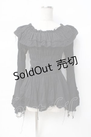 画像: ATELIER PIERROT / Decay Gauze Blouse  黒 Y-25-07-29-066-EL-BL-SZ-ZY