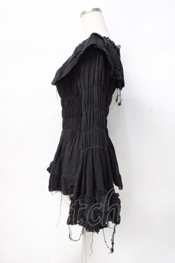ATELIER PIERROT / Decay Gauze Blouse 黒 Y-25-07-29-066-EL-BL