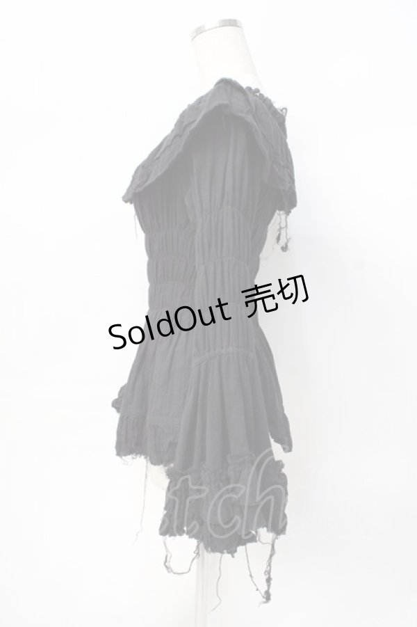 画像2: ATELIER PIERROT / Decay Gauze Blouse  黒 Y-25-07-29-066-EL-BL-SZ-ZY (2)